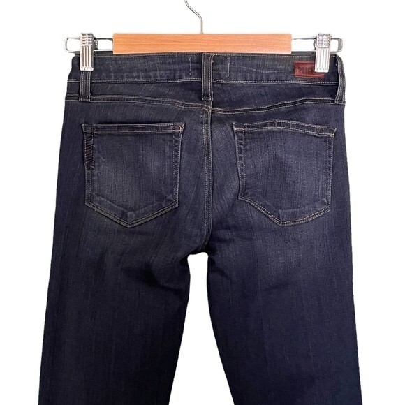 Paige Jeans Edgemont Moto Zip Skinny Stretch Denim Dark Wash Women’s Size 25 - Picture 5 of 11